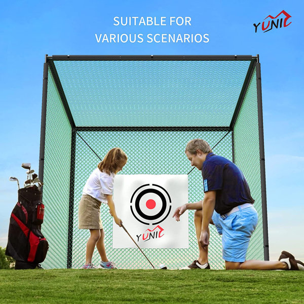Yunic Golf Cage 10 X 10 X 10ft With Hitting Mat Indoor Outdoor Golf